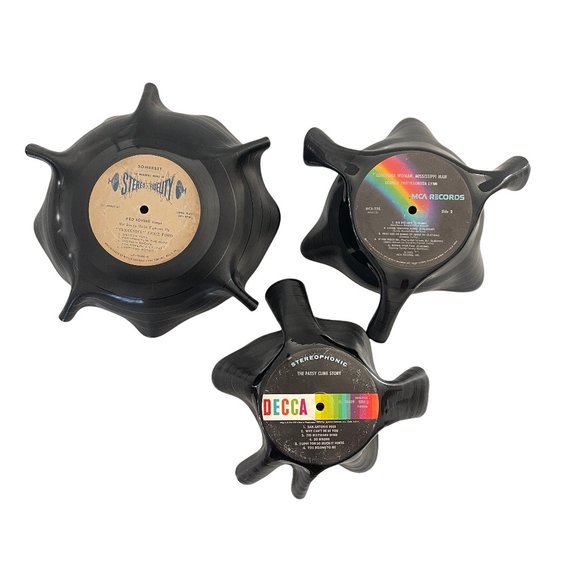 Vintage Vinyl Record Bowls 1963-73, Set of 3 - Picture 5 of 5